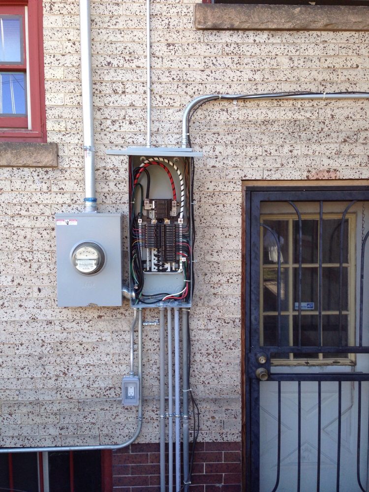 Exterior electrical panel installation by Scarbrough Electric